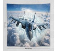 LLLBBB Airplane Chasseur Tapisserie Murale Suspendue Pour La Maison, Art Mural Pour Chambre, Tenture En Tissu Mural, Décoration Murale, Art Mural 150×150cm