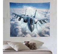 LLLBBB Airplane Chasseur Tapisserie, Tapisseries Art Mural Pour Chambre Salon, Tenture Murale Suspendue 130×150cm