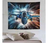 LLLBBB Airplane Chasseur Tapisserie, Tenture Murale En Tissu En Polyester, Décorations Pour La Maison, Pour Chambre À Coucher, Salon, Chambre D'enfant, 130×150cm