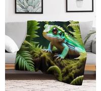 LLLBBB Animal Caméléon Canape Couverture Polaire Flannel Tapis Douillet Couvertures De À Chaud À Jet Polaire Facile À Manipuler 130×180cm