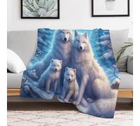 LLLBBB Animal Loup Douce Couverture Flannel Polaire Également Parfaite comme Couvertures De Séjour, De Canapé 130×150cm