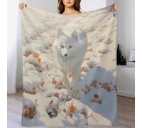 LLLBBB Animal Renard Couverture Flannel Douce Et Chaude, Entretien Facile À La Machine, pour Voyager, Lit Ou Canapé 140×180cm