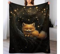 LLLBBB Animal Renard Couverture Polaire, Couvertures en Flannel Douce Et Confortable pour Lit Moelleux Et Chaud pour Canapé Ou Lit 130×180cm