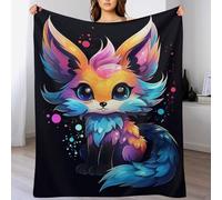 LLLBBB Animal Renard Flannel Couvertures De Canapé Housse De Chaise pour Canapé-Lit Chair, Couverture Chaude Et Confortable 150×200cm