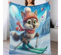 LLLBBB Animal Renard Impression 3D Couverture Légère en Polaire De Flannel Linge De Lit Couvre-lit Couvertures De Canapé 150×200cm