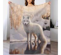 LLLBBB Animal Renard Plaid Couverture Polaire, Couvertures en Toute Saison Légère Chaude Douce Moelleuse pour Lit Et Canapé-lit 130×150cm