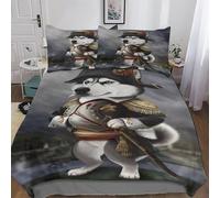 LLLBBB Chien Husky Parure De Lit Housse De Couette Et Taies d'oreiller 2 Pièces Housse De Couette Microfibre pour EnfFourmis Adultes Single(135x200cm)