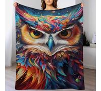 LLLBBB Chouette Chaudes Couverture en Polaire Flannel Légères Couvertures Toutes Saisons pour Voyager, Lit Ou Canapé 150×200cm