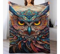 LLLBBB Chouette Plaid Couverture en Flanelle Super Douce, Couvertures en Flannel De Confortable Et Chaude, Convient À Toutes Les Saisons. 140×180cm