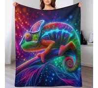 LLLBBB Couverture Animal Caméléon, Couvertures en Flannel Douce Chaude Et Confortable, pour Canapé Ou Lit. Linge De Lit Couvre-lit 130×180cm