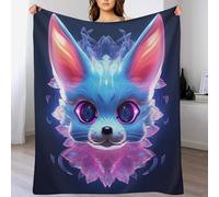 LLLBBB Couverture Animal Renard, Couvertures en Flannel Douce Chaude Et Confortable, pour Canapé Ou Lit. Linge De Lit Couvre-lit 130×150cm