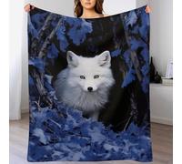 LLLBBB Couverture Animal Renard, Impression Numérique, Couvertures en Flannel De Canapé pour Enfants, Garçons Et Adultes 130×150cm