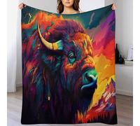 LLLBBB Couverture Bison - Douce en Flannel Couvertures Convient À Toutes Les Saisons pour Voyager, Lit Ou Canapé 130×150cm
