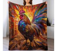 LLLBBB Couverture Coqs - Douce en Flannel Couvertures Convient À Toutes Les Saisons pour Voyager, Lit Ou Canapé 140×180cm