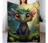 LLLBBB Couverture Jeté Flannel en Dragon Mignon Très Doux Confortable Durable Chaud Couvertures pour Canapé Sofa Chaise À Repos Et Sieste 100×130cm