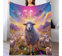 LLLBBB Couverture Mouton Mignon, Impression Numérique, Couvertures en Flannel De Canapé pour Enfants, Garçons Et Adultes 140×180cm