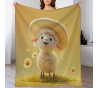 LLLBBB Couverture Mouton Mignon, Impression Numérique, Couvertures en Flannel De Canapé pour Enfants, Garçons Et Adultes 150×200cm