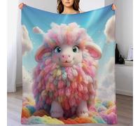 LLLBBB Couverture Mouton Mignon pour Enfants Adulte Couvertures Flannel Douce Et Chaude pour Lit Canapé Et Travel, Lavable en Machine 140×180cm