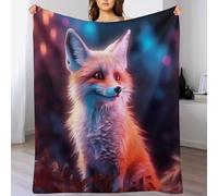 LLLBBB Couverture Polaire Animal Renard, en Flannel Douce Chaude Et Confortable, pour Canapé Ou Lit. Linge De Lit Couvre-lit Couvertures 100×130cm