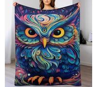 LLLBBB Couverture Polaire Chouette pour Le Canapé, Le Lit, Couvertures Moelleuse Flannel pour Toutes Les Saisons, 130×180cm