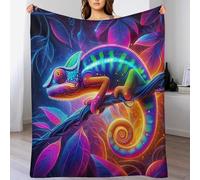 LLLBBB Couverture Polaire en Flannel Douce Animal caméléon, Couvertures Chaude Et Confortable pour Canapé Ou Lit Facile À Manipuler 150×200cm