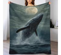 LLLBBB Couverture Polaire Flannel Baleines Doux Thermique pour Lit Et Canapé pour Améliorer Le Sommeil 140×180cm