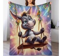 LLLBBB Couverture Polaires en Âne, Couvertures Moelleuses, Flannel Légère Super Douce avec Imprimé pour Canapé, 130×180cm