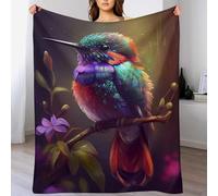 LLLBBB Couverture Polaires en Oiseau, Couvertures Moelleuses, Flannel Légère Super Douce avec Imprimé pour Canapé, 140×180cm
