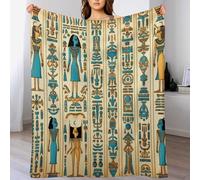 LLLBBB Couverture Polaires en Pharaons d'Égypte, Couvertures Moelleuses, Flannel Légère Super Douce avec Imprimé pour Canapé, 180×200cm