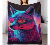 LLLBBB Couverture Polaires en Renard, Couvertures Moelleuses, Flannel Légère Super Douce avec Imprimé pour Canapé, 140×180cm