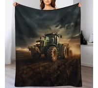 LLLBBB Couverture Polaires en Tracteur, Couvertures Moelleuses, Flannel Légère Super Douce avec Imprimé pour Canapé, 150×200cm