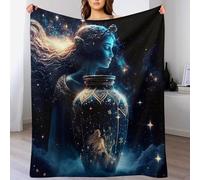 LLLBBB Couverture Verseau en Flannel Polaire Douce Chaude Facile À Manipuler pour Lit Canapé Chambre Balcon Bébé Feuteille 140×180cm