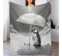 LLLBBB Couvertures en Animal Pingouin Flannel, Couvertures Douce Plaid Douillet pour Le Lit, Le Canapé, Le Voyage Et L'extérieur, 150×200cm