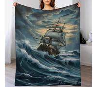 LLLBBB Couvre-lit Bateau Pirate, Couverture en Flannel, Le Camping & La Maison, Couvertures De Canapé Salon Douce 150×200cm