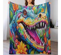 LLLBBB Crocodile Couverture Polaire - Couvertures De Canapé en Peluche Flannel Douce Et Moelleuse pour Lit 150×200cm