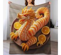 LLLBBB Dragon Mignon Couverture Confortable, Chaude, Douce, Confortable, Facile d'entretien, Lavable en Machine, pour Lit Ou Canapé 130×150cm