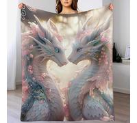 LLLBBB Dragon Mignon Impression 3D Couverture Légère en Polaire De Flannel Linge De Lit Couvre-lit Couvertures De Canapé 130×150cm