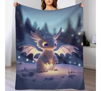 LLLBBB Dragon Mignon Impression 3D Couverture Légère en Polaire De Flannel Linge De Lit Couvre-lit Couvertures De Canapé 140×180cm