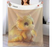 LLLBBB Dragon Mignon Polaire De Flannel Et Couverture, Confortable, Douce Et Chaude, pour Chambre À Coucher, Canapé, Jardin, Camping 100×130cm