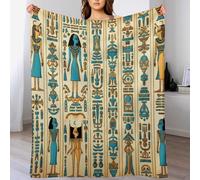 LLLBBB Impression des Pharaons d'Égypte Couverture en Flannel Super Doux Non Rejet Couvertures Polaire en Peluche Ultra Luxueuse 130×150cm