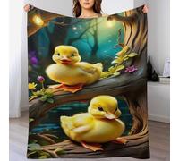 LLLBBB Little Yellow Canard Plaid Polaire Canape Couverture - Jete De Canapé en Flannel, Doux Chaude, pour Le Voyage Lit, Fit All-Season 130×180cm