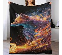 LLLBBB Loup Couverture Chaude Et Confortable Douce, Couvertures Flannel, Lavable À La Machine Facile À Manipuler, 100×130cm