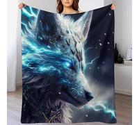 LLLBBB Loup Couverture Flannel Douce Et Chaude, Entretien Facile À La Machine, pour Voyager, Lit Ou Canapé 100×130cm