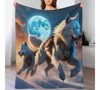 LLLBBB Loup Couverture Polaire - Couvertures De Canapé en Peluche Flannel Douce Et Moelleuse pour Lit 100×130cm