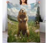 LLLBBB Marmotte Couverture Polaire - Couvertures De Canapé en Peluche Flannel Douce Et Moelleuse pour Lit 130×180cm