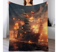 LLLBBB Navire de Guerre Couverture Polaire en Flanelle Flannel, Couvertures Lit en Peut Être Utilisée comme Draps De Lit, Housse De Canapé 140×180cm