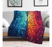 LLLBBB Papillon Bicolore Chaudes Couverture en Polaire Flannel Légères Couvertures Toutes Saisons pour Voyager, Lit Ou Canapé 100×130cm