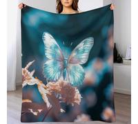 LLLBBB Papillon Douce Couverture Flannel Polaire Également Parfaite comme Couvertures De Séjour, De Canapé 140×180cm