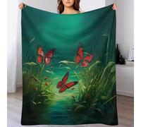 LLLBBB Papillon Impression 3D Couverture Légère en Polaire De Flannel Linge De Lit Couvre-lit Couvertures De Canapé 180×200cm