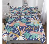 LLLBBB Paresseux Parure De Lit De Microfibre Douce Confortable, pour Enfants Adultes Housse De Couette avec Taie d'oreiller Assortie Double (200x200cm)